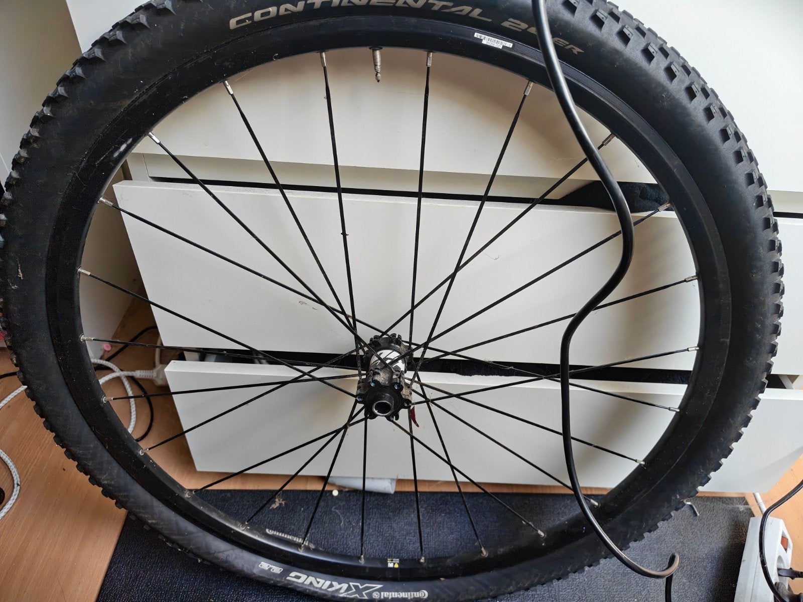 mtb wielen. achterwiel ook aanwezig., Fietsen en Brommers, Fietsonderdelen, Gebruikt, Aluminium, Mountainbike, Continental