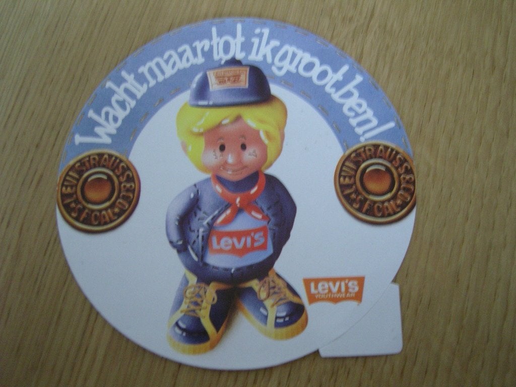 sticker Wacht maar tot ik groot ben !  LEVI'S, Verzamelen, Stickers, Ophalen, Zo goed als nieuw