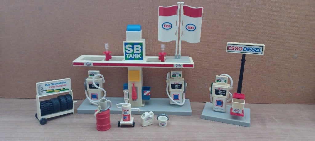 playmobil vintage ESSO benzinestaion, Verzenden, Gebruikt, Complete set