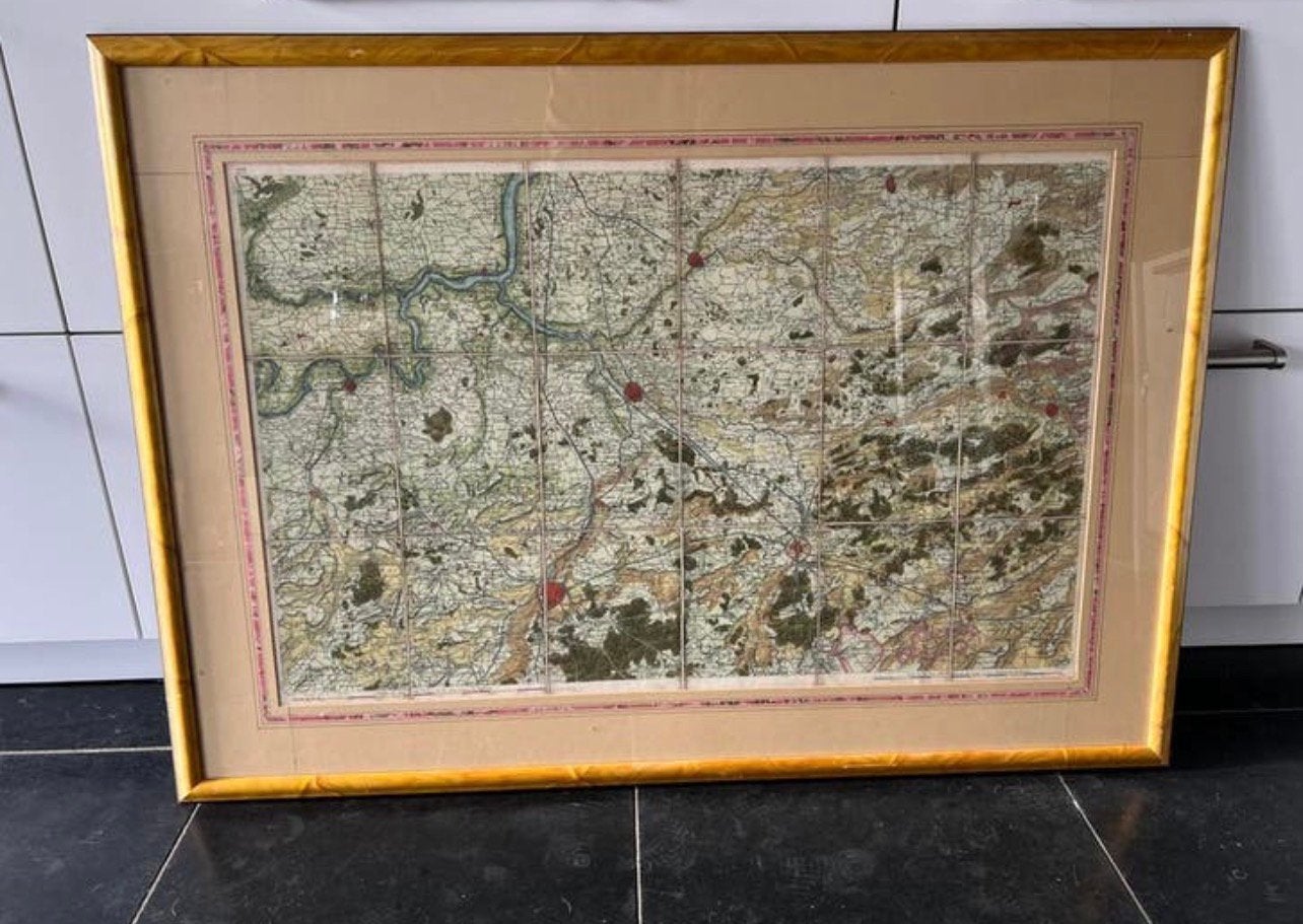 OUDE WANDKAART IN LIJST, Ophalen