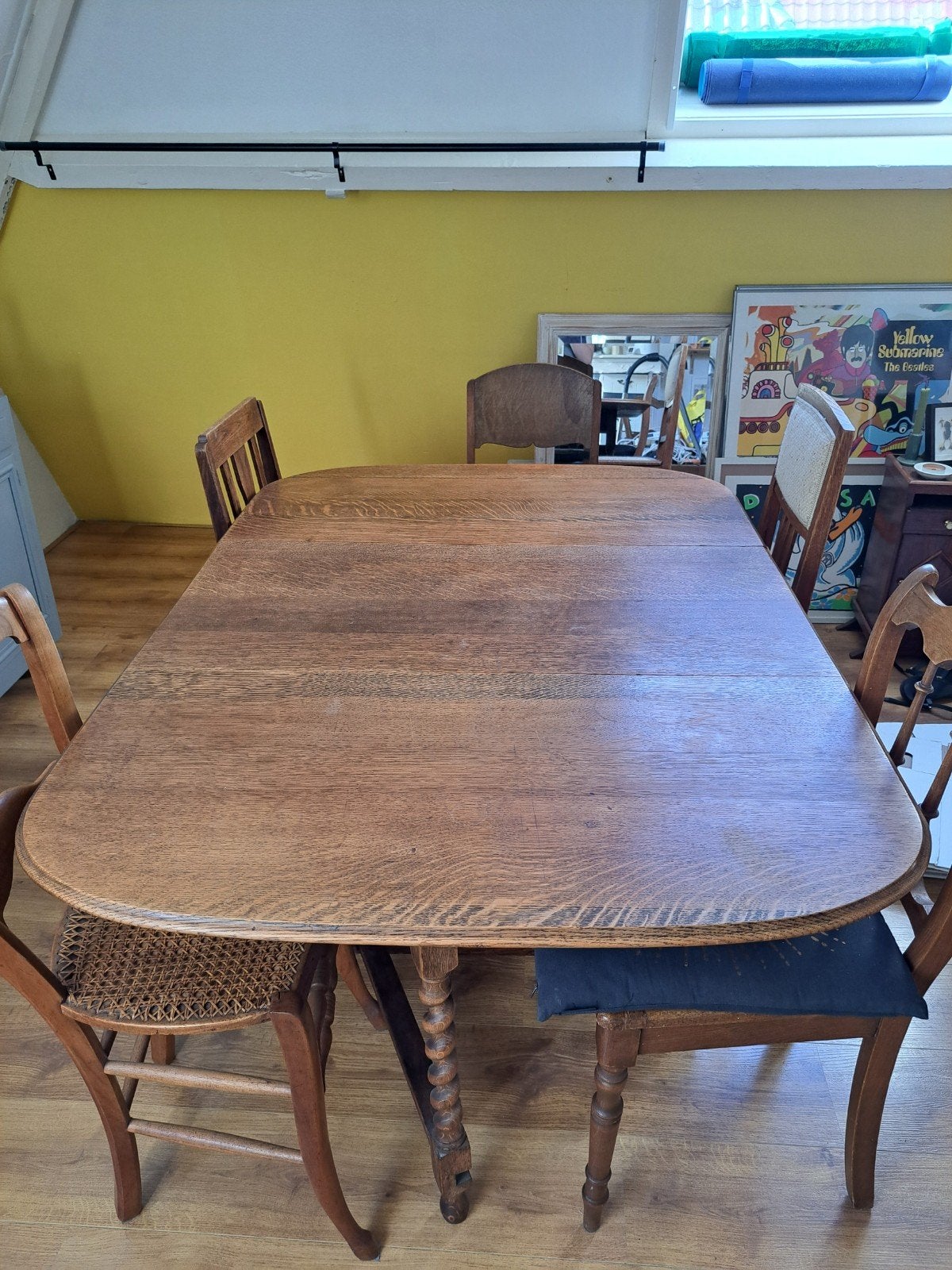 Vintage houten klaptafel, Antiek en Kunst, Ophalen