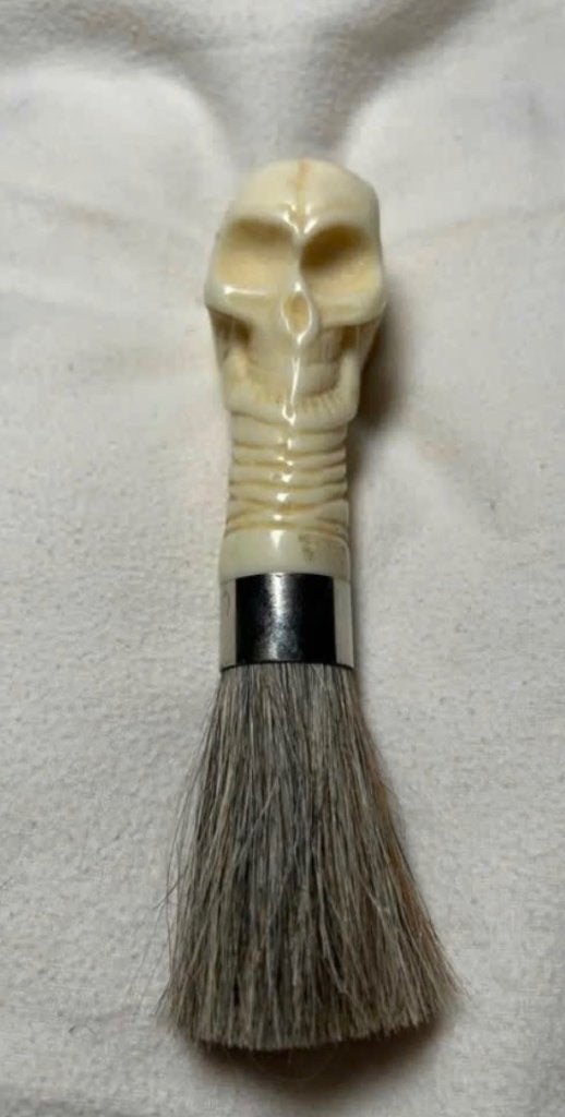 Prachtige kwast met scull scull schedel hoofd 15 cm, Antiek en Kunst, Ophalen of Verzenden