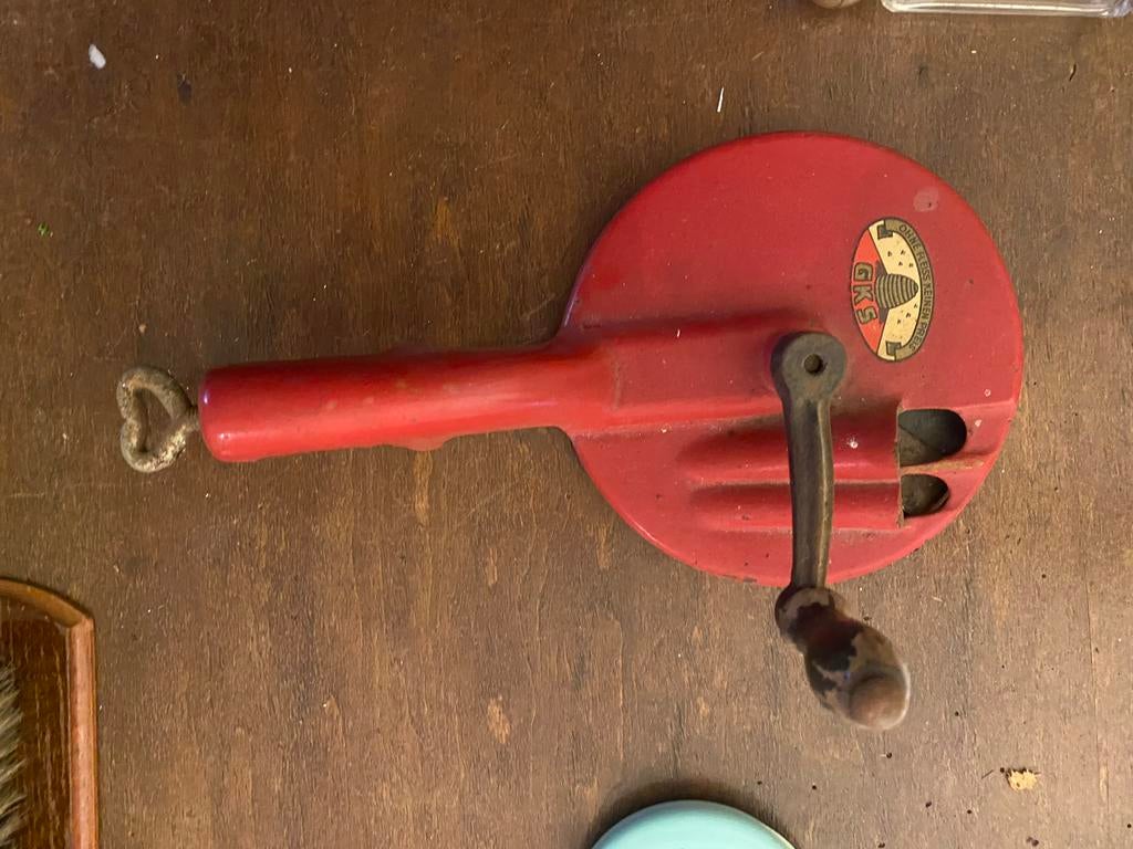 Vintage GKS Handmatige  snijbonen  - Rood Metaal, Ophalen of Verzenden