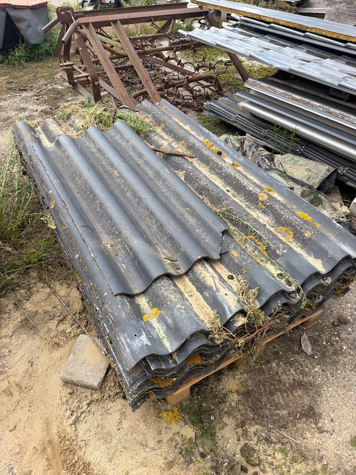 21 Gebruikte cement vezel  golfplaten, Doe-het-zelf en Verbouw, Ophalen, Overige materialen, Gebruikt, Zwart