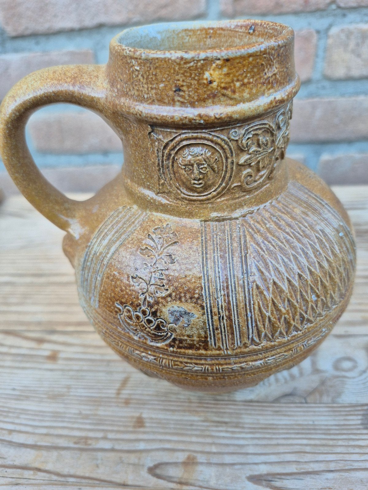 Post-middeleeuwse Raeren steengoed kruik geen restauraties), Antiek en Kunst, Antiek | Keramiek en Aardewerk, Ophalen of Verzenden