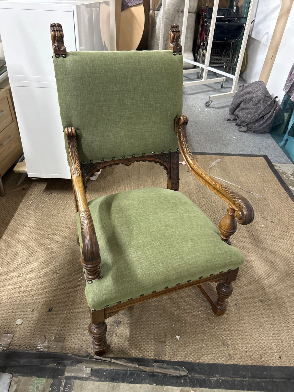 Antieke fauteuil / troonstoel - perfect voor Sinterklaas!, Antiek en Kunst, Ophalen