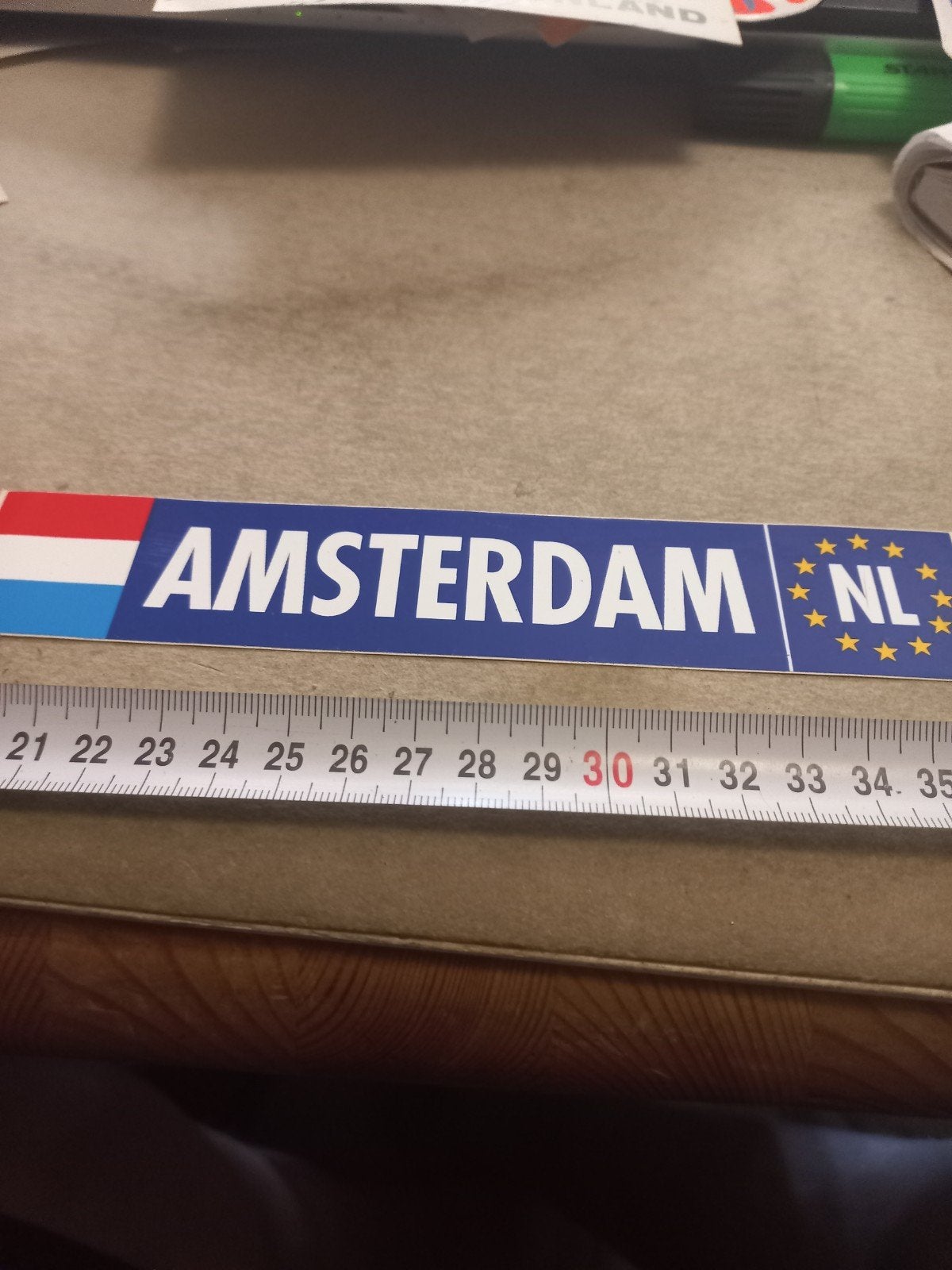 Amsterdam NL Sticker - Vlag & EU-sterren, Ophalen of Verzenden