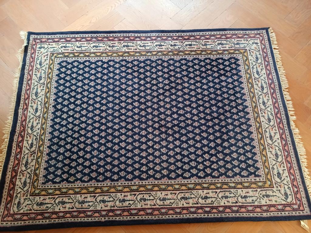 ❤️ tapijt Mir plain India donkerblauw 206x154 cm, Ophalen