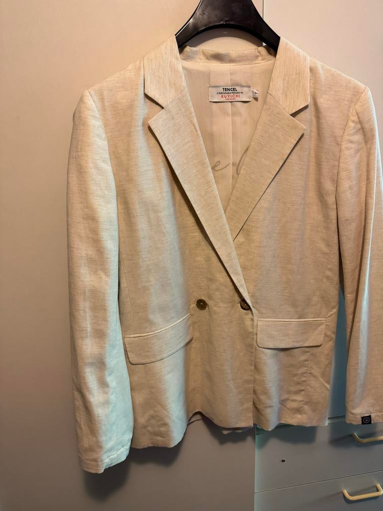 Kuyichi Tencel Blazer S - Lichtbruin/Zandkleur, Kleding | Dames, Beige, Nieuw, Ophalen of Verzenden, Jasje