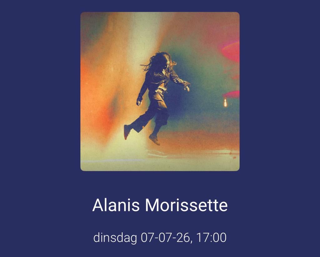 2 kaartjes alanis Morisette golden cirkle 7/7/26, Twee personen, Juli