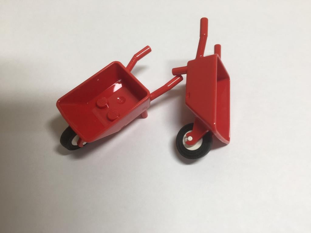 Partij Lego 2x nieuwe rode kruiwagen / wheelbarrow, Overige thema's, Lego, Nieuw, Ophalen of Verzenden