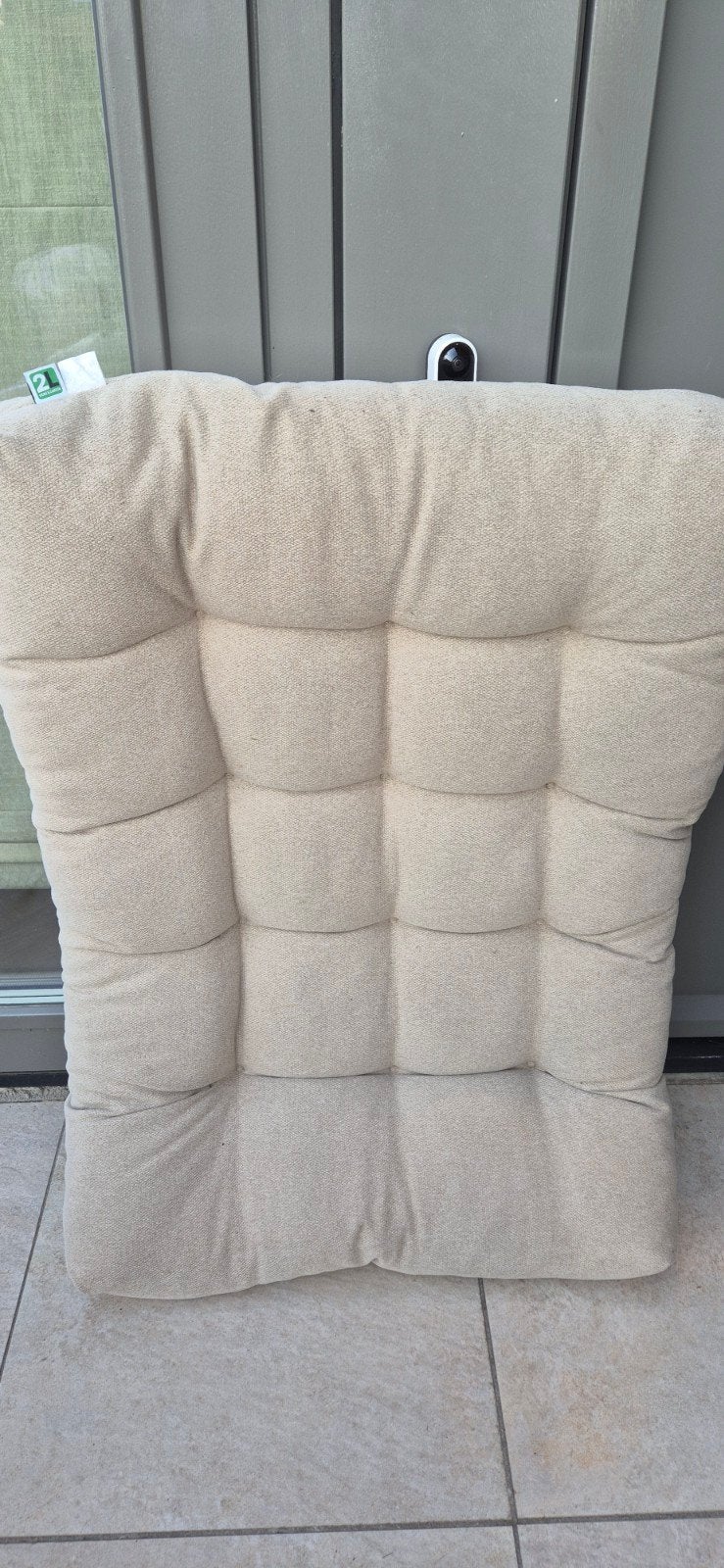 Palletkussenset: zitkussen en rugkussen (beige), Ophalen, Overige merken, Gebruikt, Palletkussen
