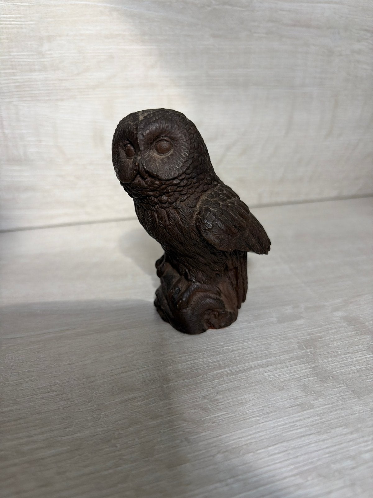 Houten Uil Beeldje - Handgesneden Decoratie, Minder dan 20 cm, Ophalen of Verzenden, Handgemaakt, Beeld