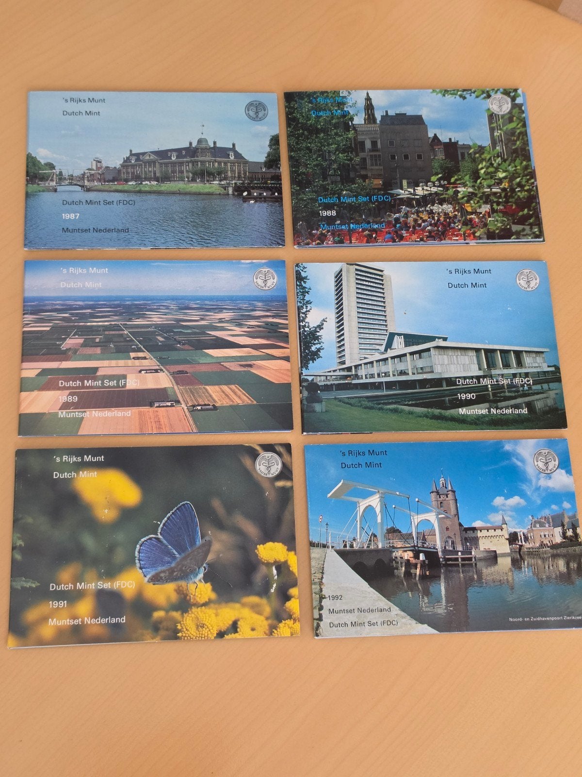 Muntsets Nederland FDC 1987-1992 6X zonder plastic hoesjes, Postzegels en Munten, Ophalen of Verzenden, Koningin Beatrix, Overige waardes