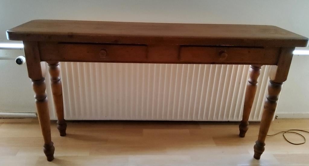 Oud grenen sidetable, Huis en Inrichting, Ophalen, Gebruikt, 100 tot 150 cm, Grenenhout