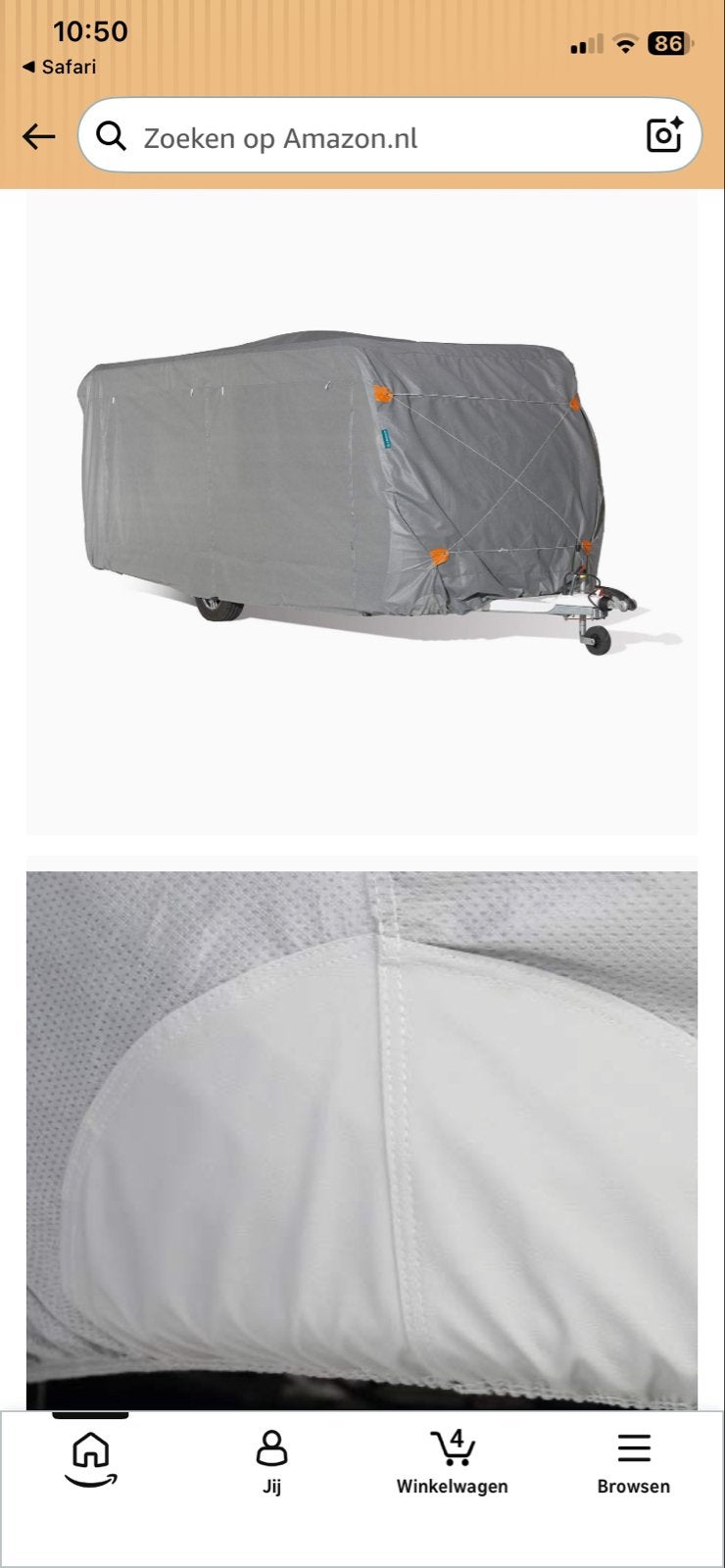 KREMER Caravan Beschermhoes XL - 670x220x250 cm, Ophalen of Verzenden, Zo goed als nieuw