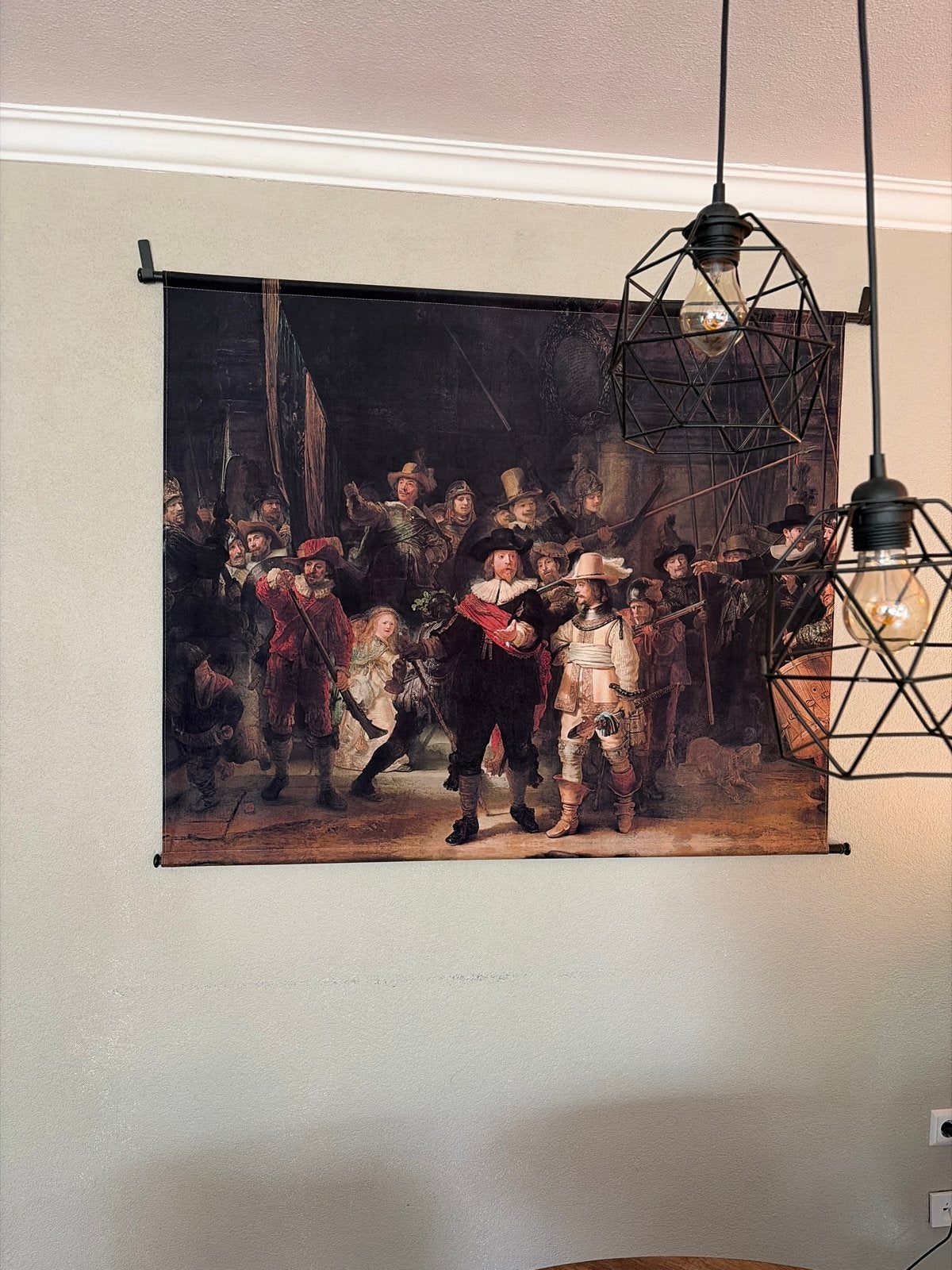 Wandkleed De Nachtwacht - Rembrandt van Rijn, Meerkleurig, Klassiek, Ophalen of Verzenden, Zo goed als nieuw