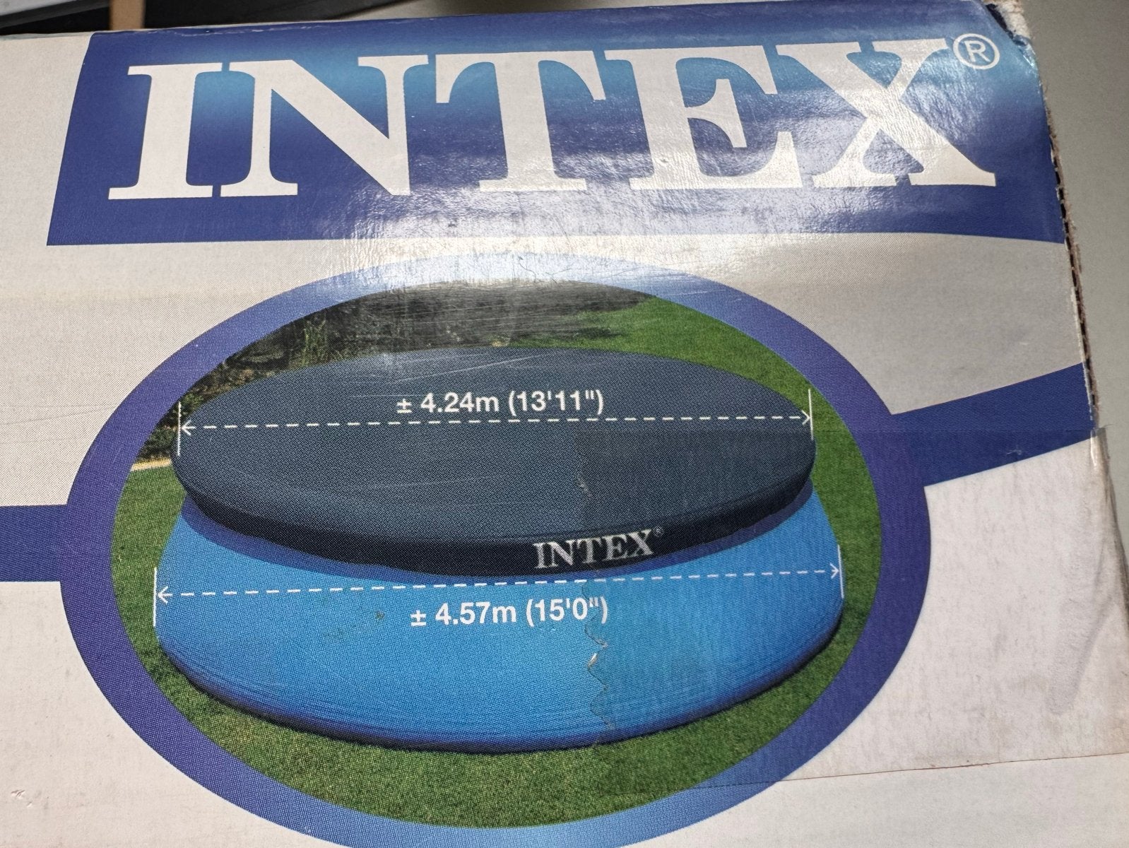 Intex Zwembadafdekzeil rond 4.57m nieuw in verpakking, Minder dan 80 cm, Rond, Ophalen of Verzenden, 300 cm of meer