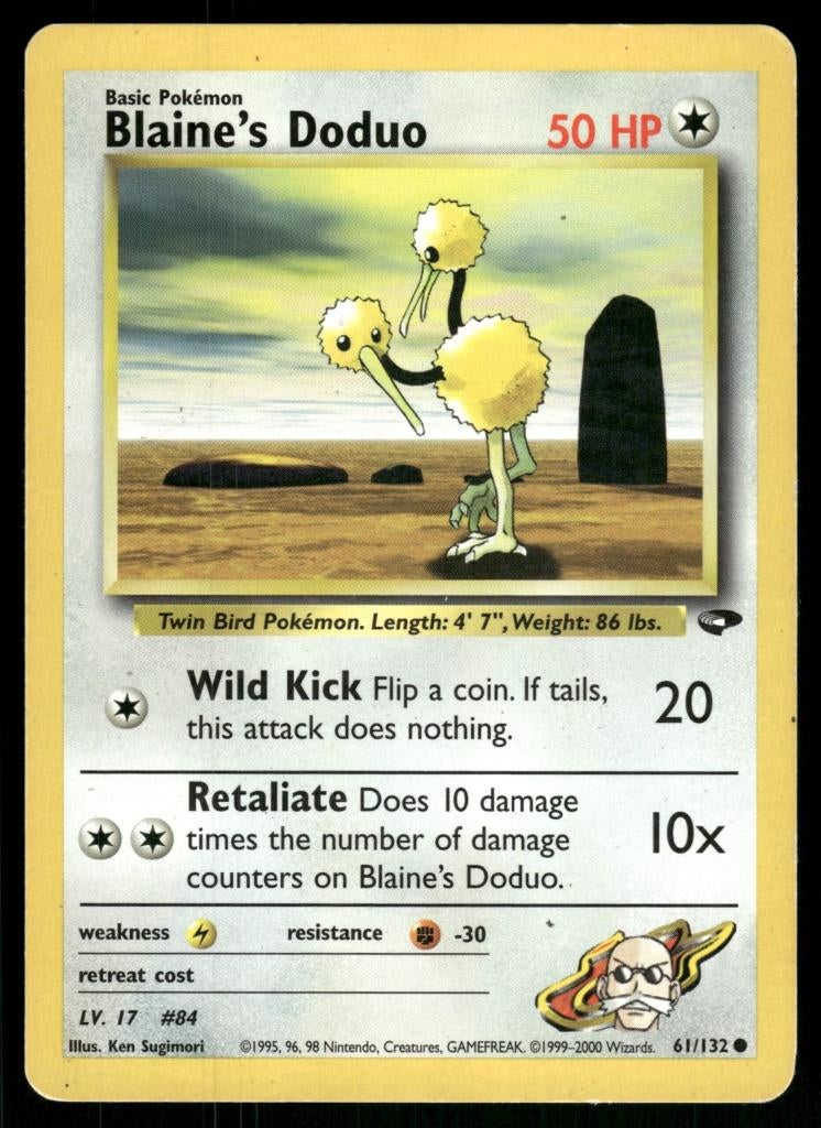 Blaine's Doduo 61/132 - Gym Challenge (Exc), Hobby en Vrije tijd, Verzamelkaartspellen | Pokémon, Gebruikt, Verzenden