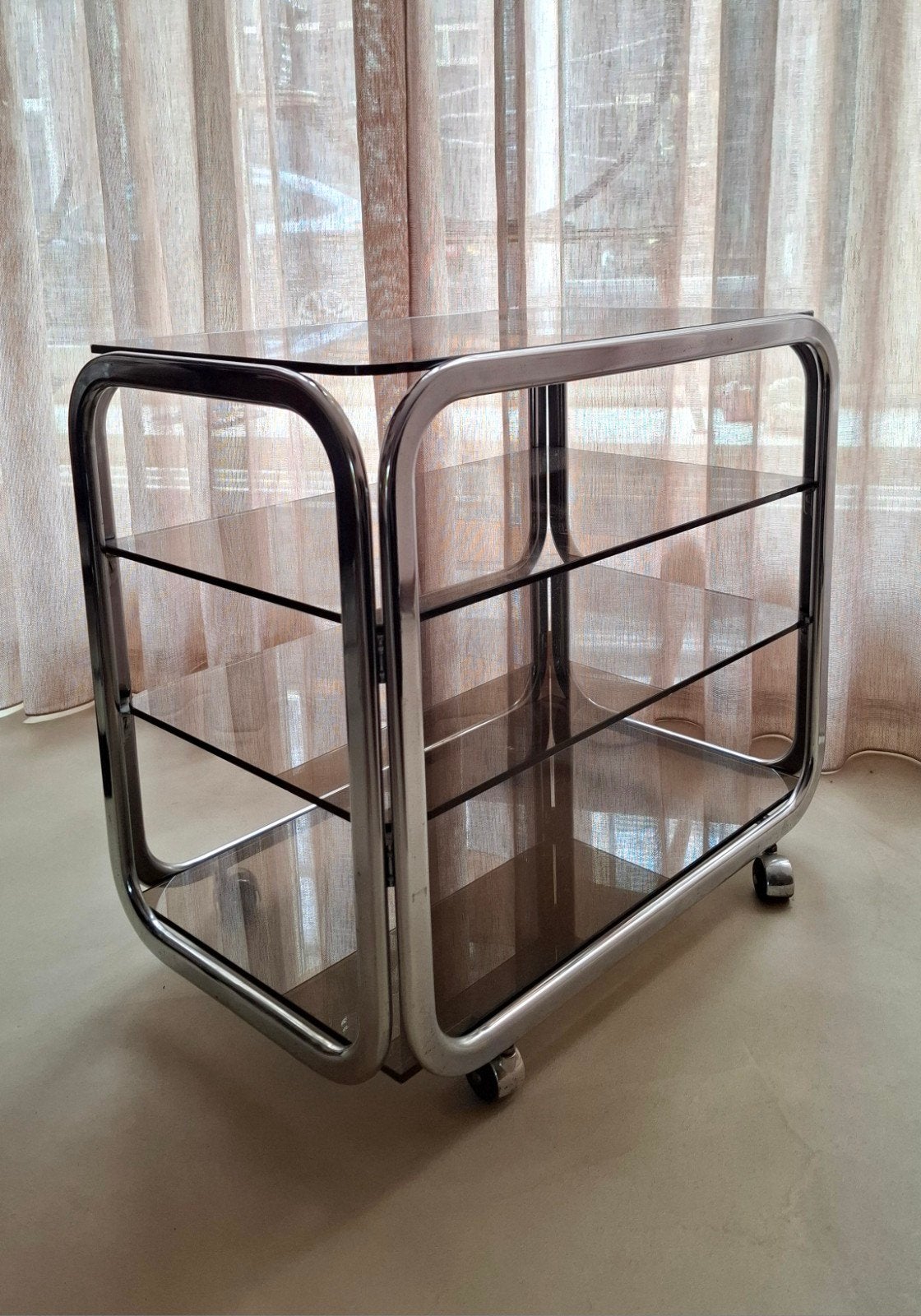 Barwagen trolley  mid century design  chroom, Ophalen, Gebruikt