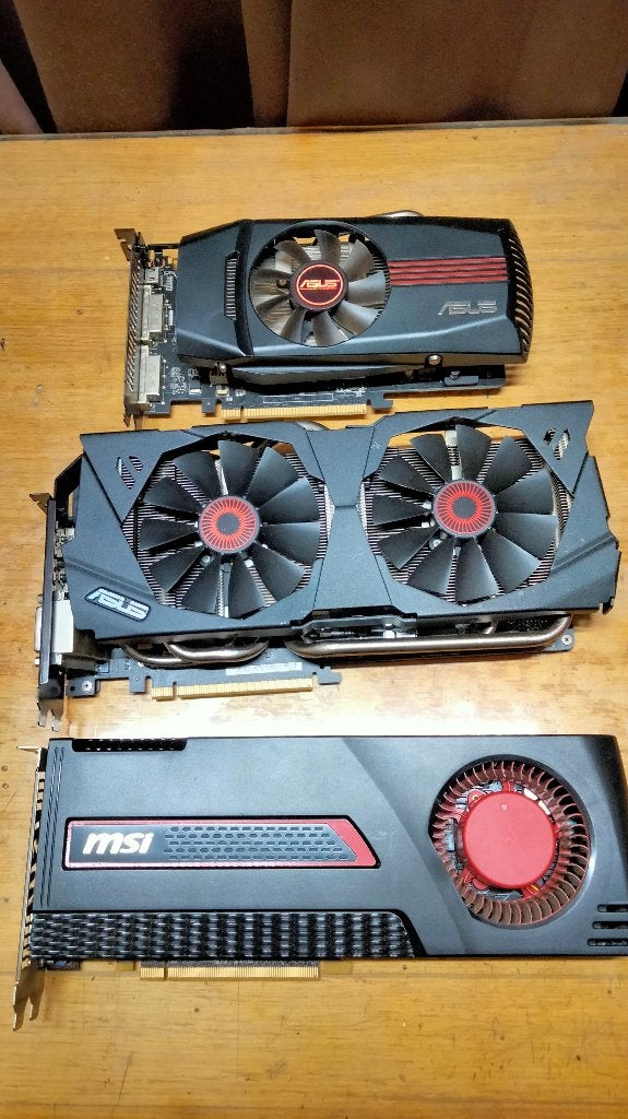 3 x videokaarten 2 x asus 1 x msi, Computers en Software, Gebruikt, Ophalen of Verzenden, HDMI, PCI