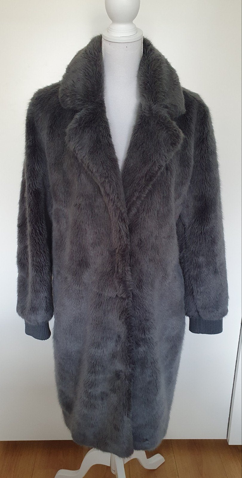 Grijze Fluffy winterjas van Costes maat L., Kleding | Dames, Maat 42/44 (L), Ophalen of Verzenden, Zo goed als nieuw, Costes