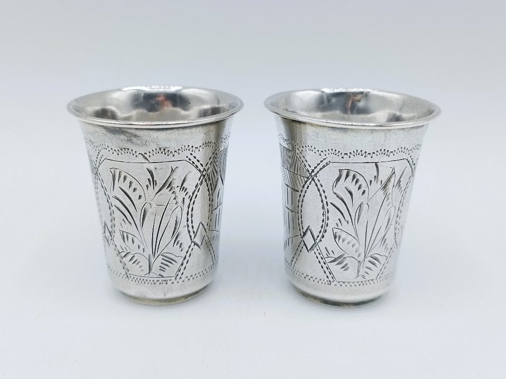 2 Zilveren kiddush cup, K. Peisakhov, Tula, ca. 1890
