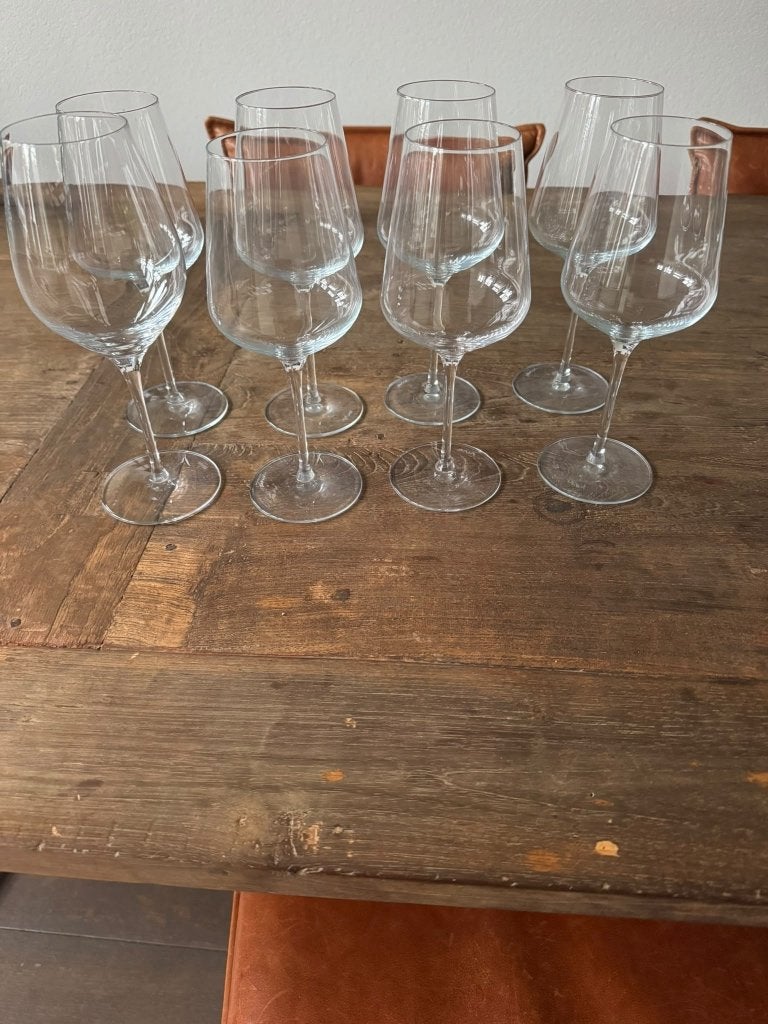 8 x Villeroy & Boch rode wijnglazen 550 cc, Huis en Inrichting, Ophalen, Glas of Glazen, Gebruikt, Villeroy & Boch