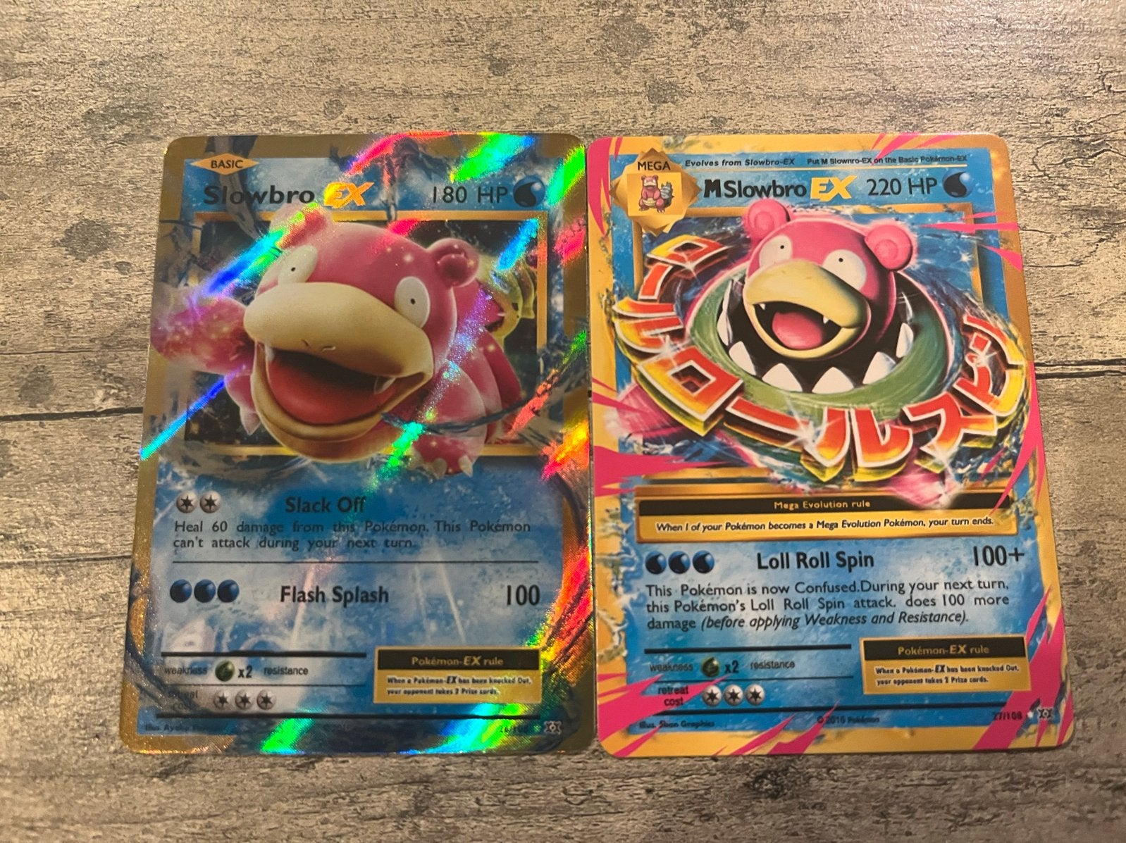 Pokémon Kaarten: Mega Slowbro EX en Slowbro EX, Hobby en Vrije tijd, Verzamelkaartspellen | Pokémon, Gebruikt, Losse kaart, Ophalen of Verzenden