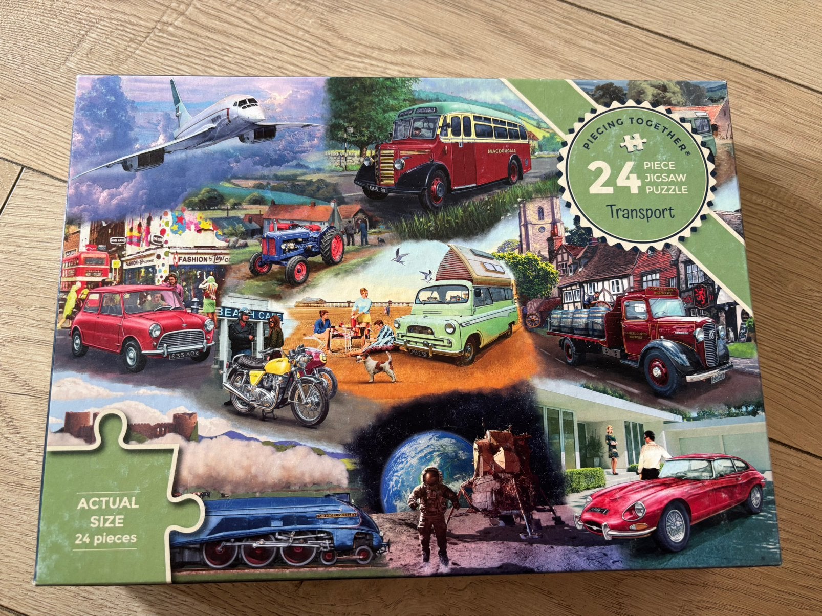 Voertuigenpuzzel (gibson) 24 stukjes, Ophalen of Verzenden, 10 tot 50 stukjes, Zo goed als nieuw, 2 tot 4 jaar