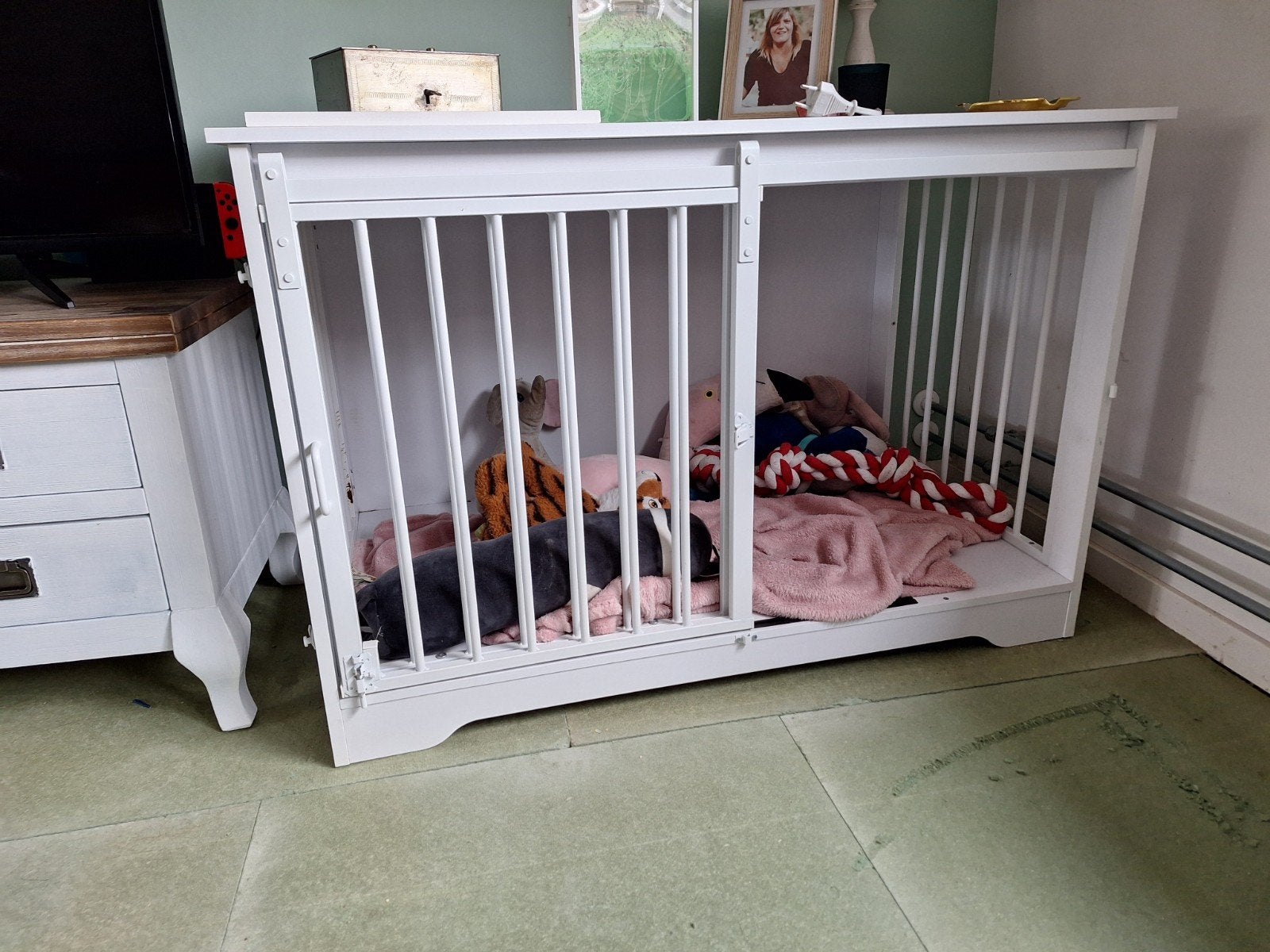witte bench  67,5 cm hoog, 100cm breed, 60cm diep, Dieren en Toebehoren, Ophalen of Verzenden, Zo goed als nieuw, 75 tot 110 cm
