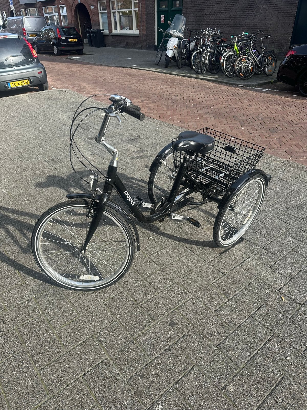 Popal driewieler fiets met mand - Zwart, Ophalen
