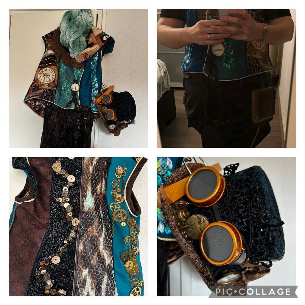 Steampunk pak maat 42/44, Hobby en Vrije tijd, Kostuums, Theaterbenodigdheden en LARP, Ophalen of Verzenden, Zo goed als nieuw