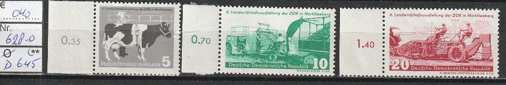 DDR Landbouwtentoonstelling '58 Michel 628-30 Nr.D645p, Verzenden, DDR