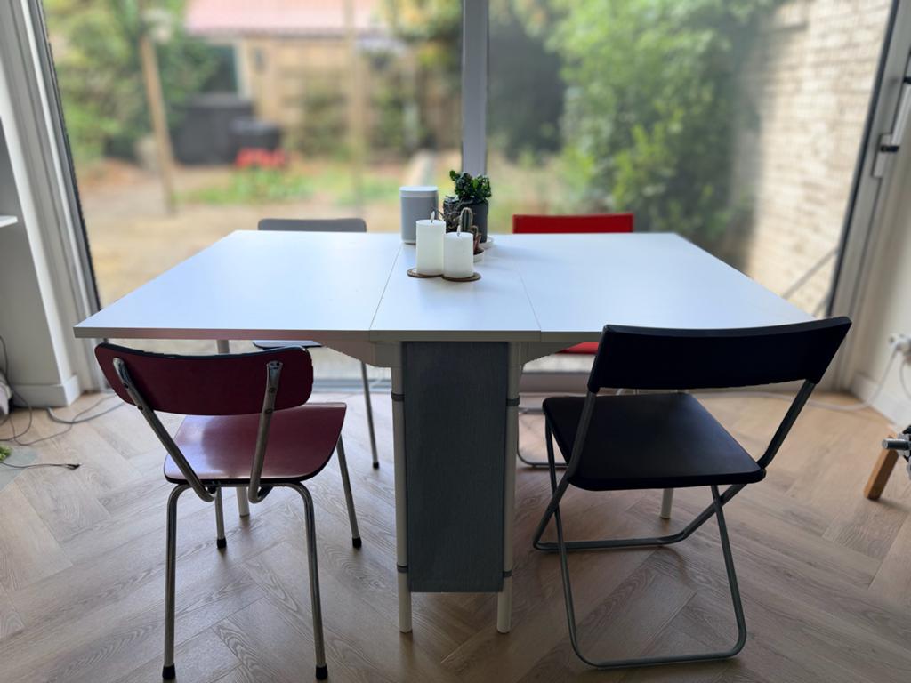 KALLHÄLL Ikea Uitklapbare eettafel, Ophalen, Gebruikt, 65 cm of meer, 70 cm of meer