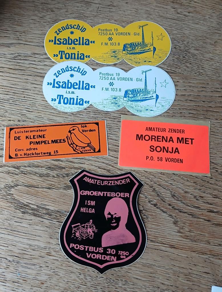 Stickers piraat zendamateurs uit VORDEN, Ophalen of Verzenden, Zo goed als nieuw