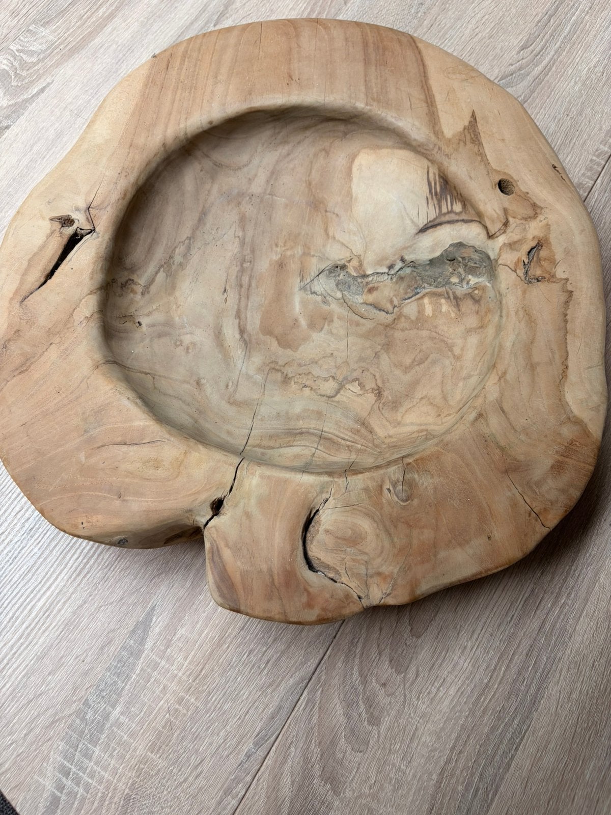 Houten fruitschaal, Huis en Inrichting, Ophalen, Zo goed als nieuw, Rond, Hout