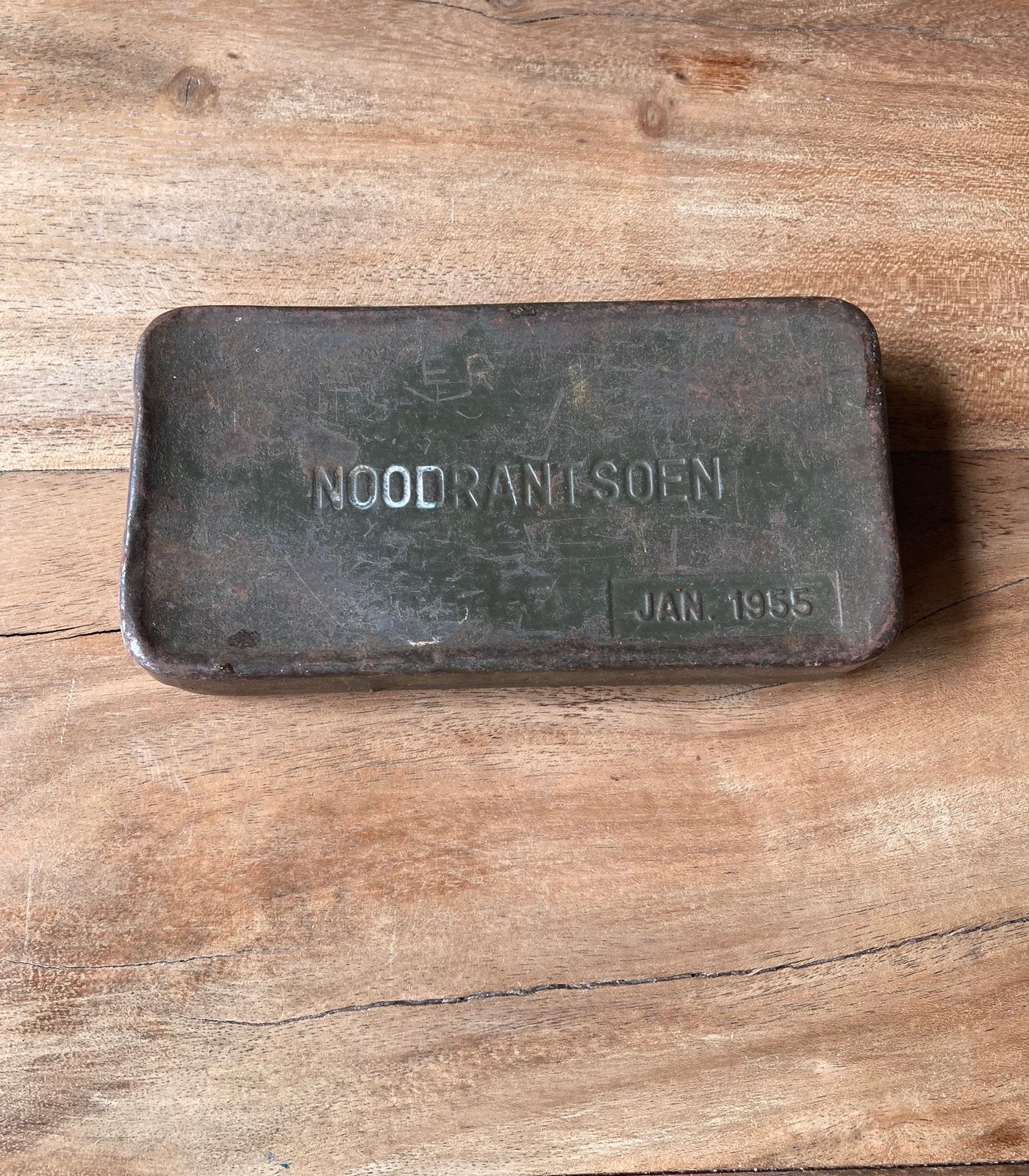 Noodrantsoen blikje KL 1955, Ophalen of Verzenden, Landmacht, Nederland, Overige typen