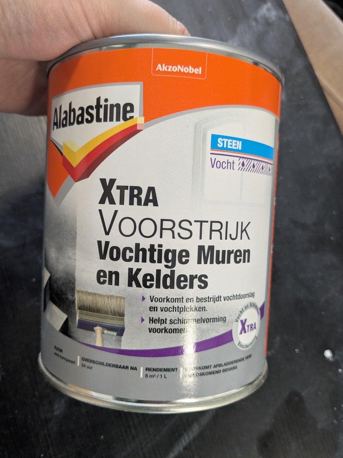 Alabastine Xtra Voorstrijk Vochtige muren en kelders, 1 litr, Doe-het-zelf en Verbouw, Verf, Beits en Lak, Ophalen, Wit