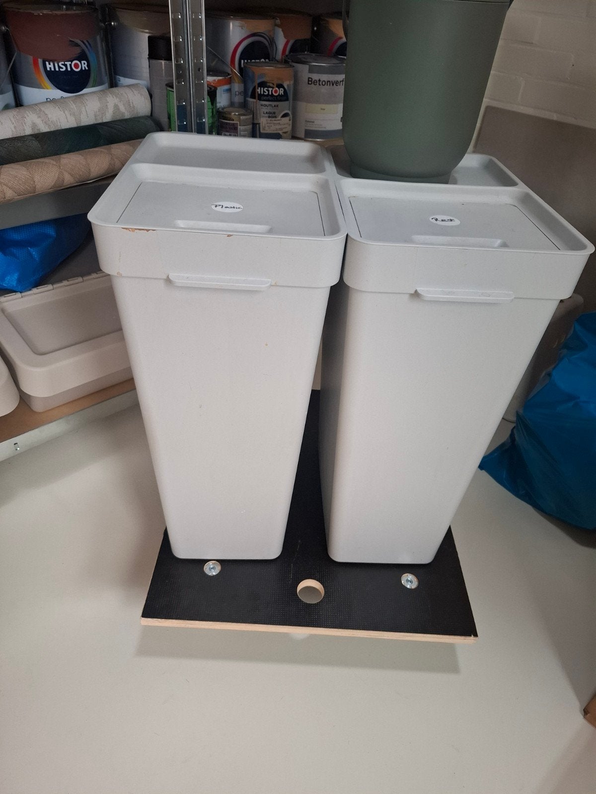 IKEA HÅLLBAR afvalbakken 2x 35L, Huis en Inrichting, Woonaccessoires | Prullenbakken, Zo goed als nieuw, Kunststof, Minder dan 50 cm