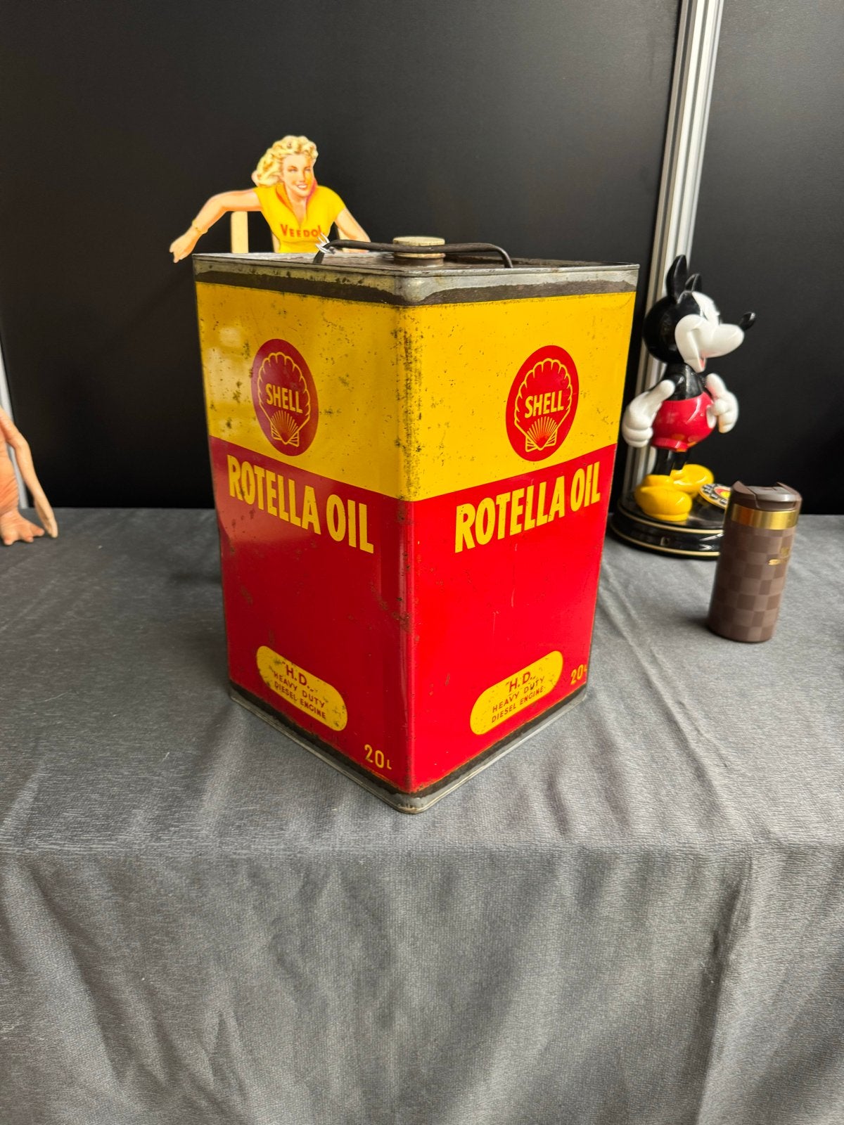 Vintage Shell Rotella Oil 20L olieBlik, Gebruikt, Gebruiksvoorwerp, ., Ophalen of Verzenden