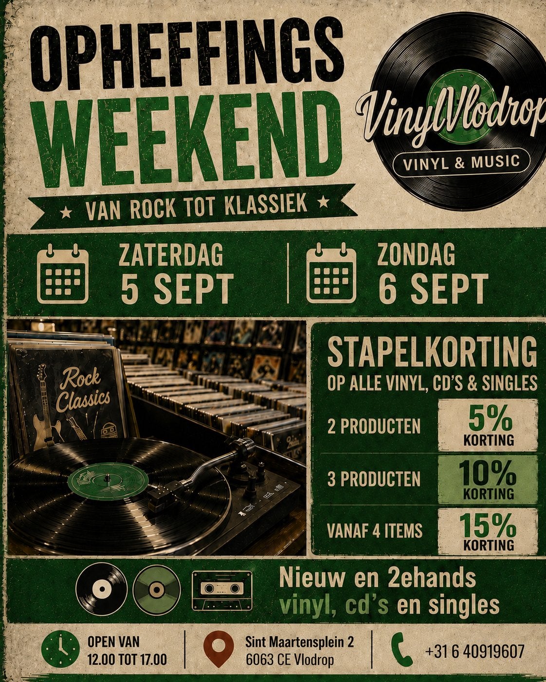 Opheffingsweekend Vinyl Vlodrop: Vinyl, CD's & Singles, LP, Gebruikt, Overige genres, Ophalen of Verzenden