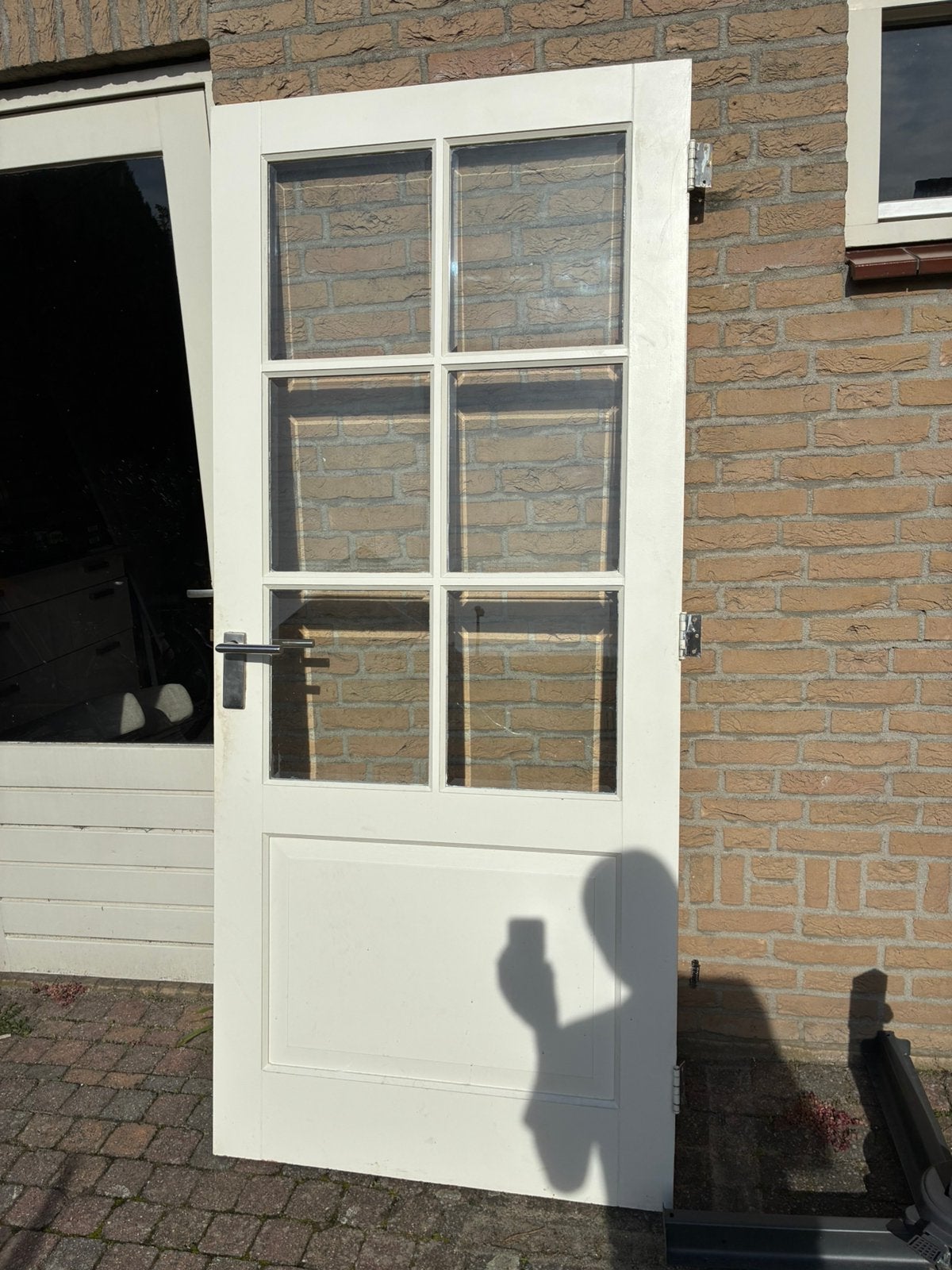 Binnendeur stomp met glas 211x93x38, Ophalen, Gebruikt, 80 tot 100 cm, Binnendeur