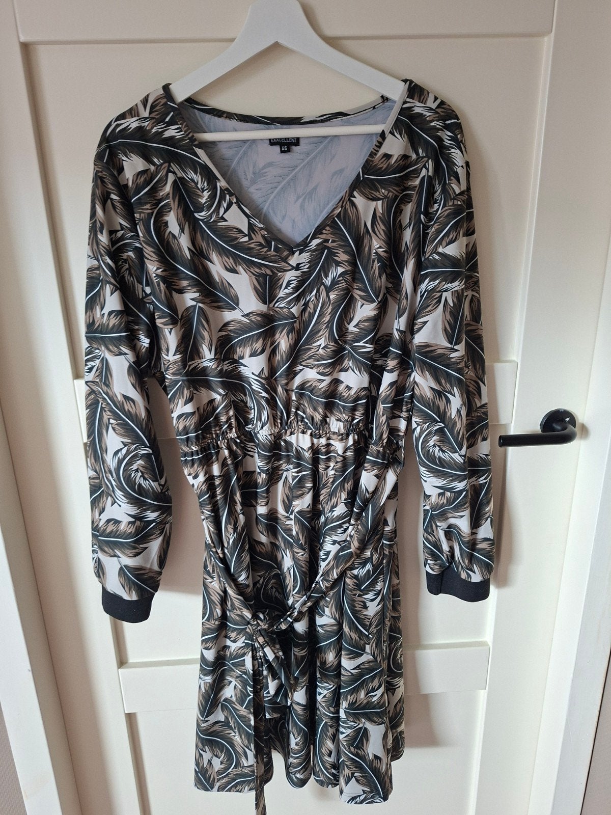 Exxcellent jurk met bladprint - Maat 46, Meerkleurig, Maat 46/48 (XL) of groter, Ophalen of Verzenden, Zo goed als nieuw