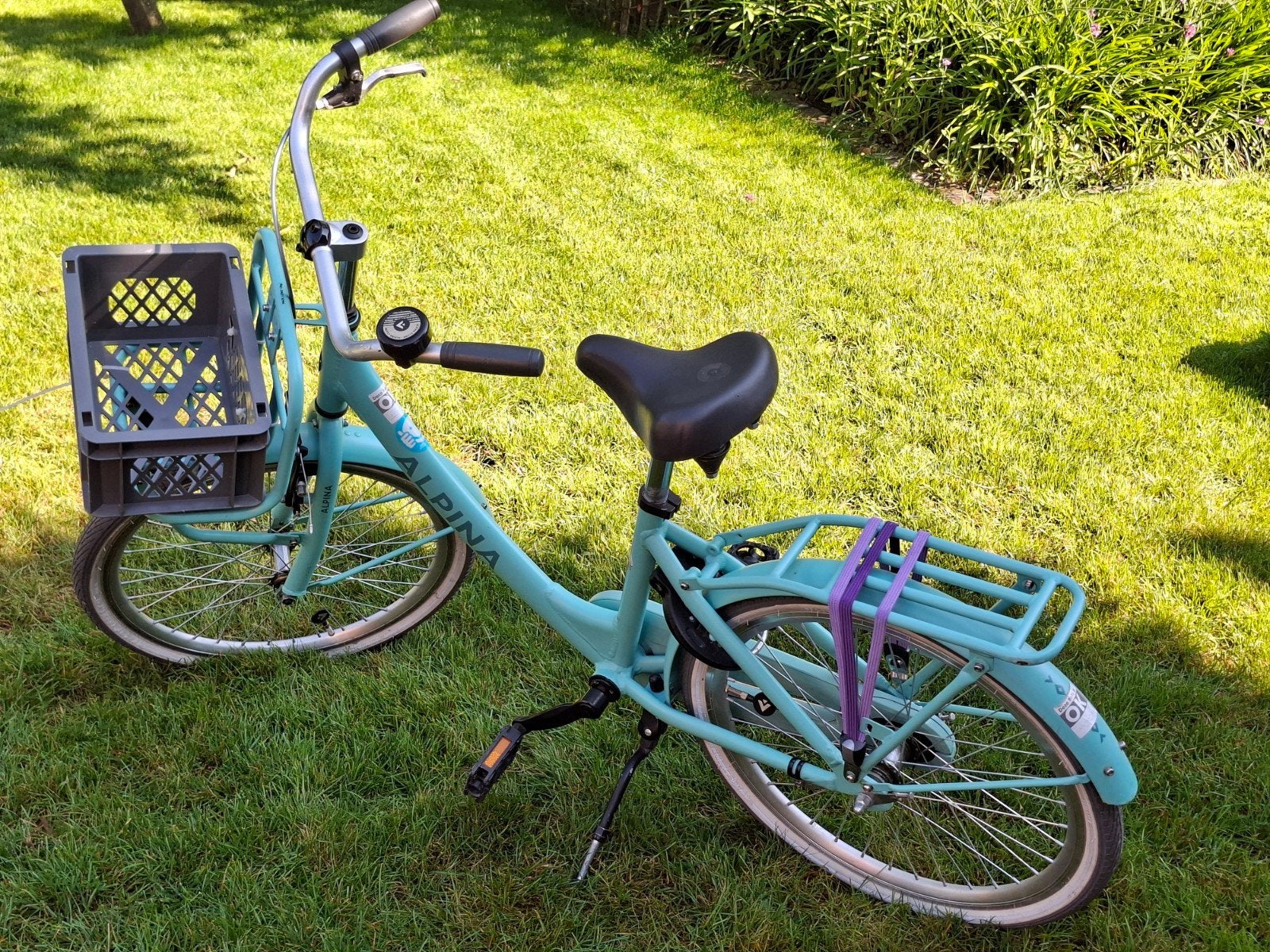 Alpina fiets met mandje - Lichtblauw, Ophalen, Gebruikt, Terugtraprem, Overige merken