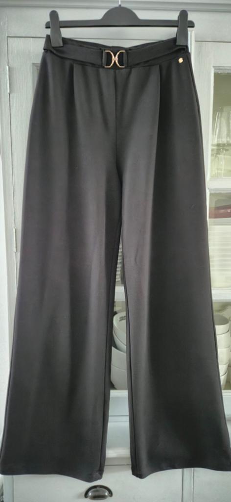 COSTES Zwarte Wide leg Broek Maat 36/S - Zo Goed als Nieuw, Zwart, Ophalen of Verzenden, Zo goed als nieuw, Costes