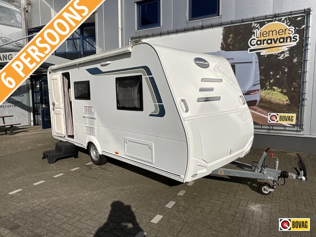 Caravelair Alba Family 466 STAPELBED-VOORTENT, Dwarsbed, Bedrijf, Treinzit, 750 - 1000 kg