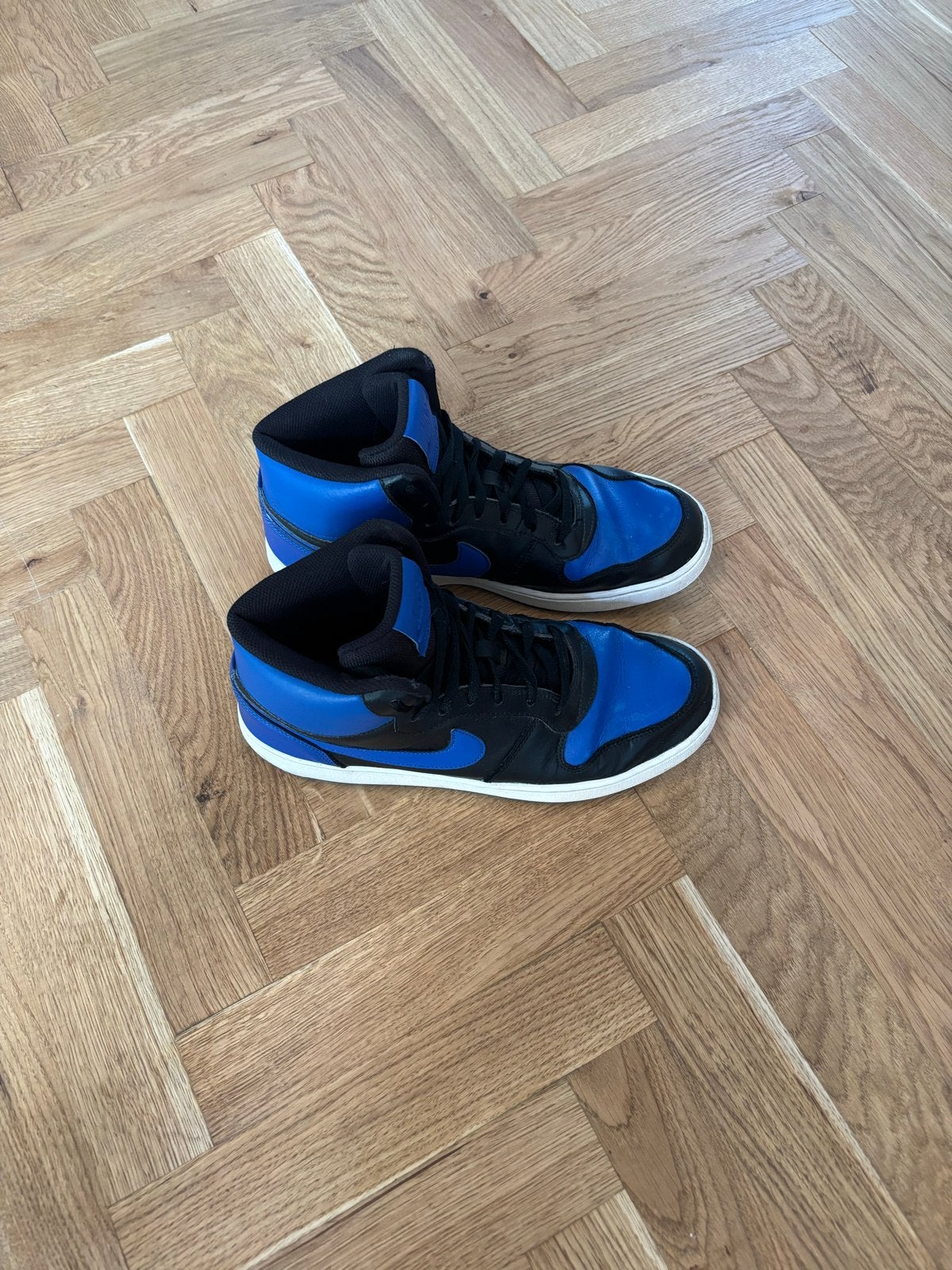 Nike Ebernon Mid zwart/blauw high-top sneakers – EU 43, Zwart, Ophalen of Verzenden, Sneakers of Gympen, Gedragen