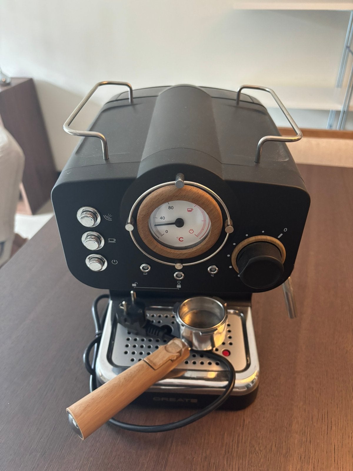Koffiezetapparaat, espressomachine Create, Ophalen, Afneembaar waterreservoir, Koffiemachine, Gemalen koffie