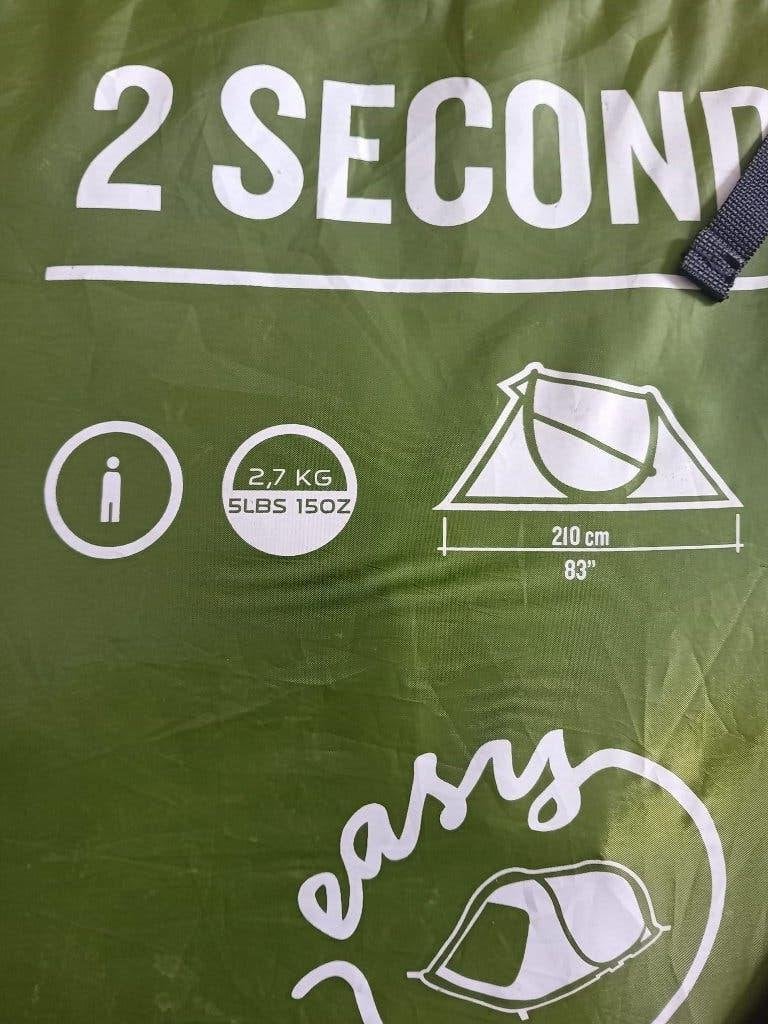 2 seconds tent 1 persoon, Caravans en Kamperen, Ophalen, Gebruikt, Tot en met 2